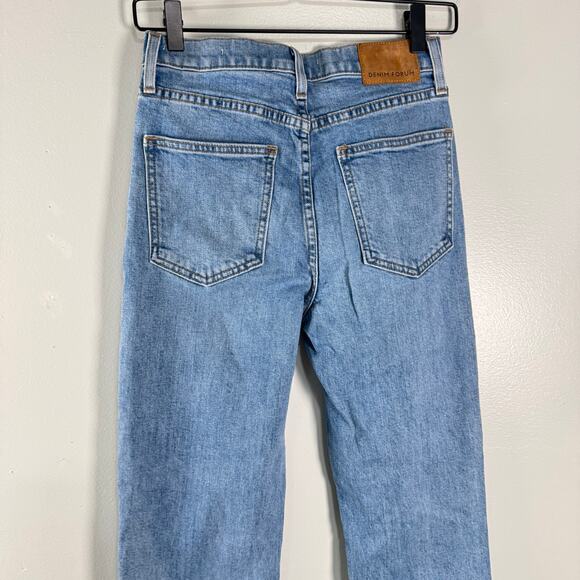 Denim Forum Women's Stretch The Arlo Button Fly High Rise Straight Jeans Size 25 - Picture 6 of 10